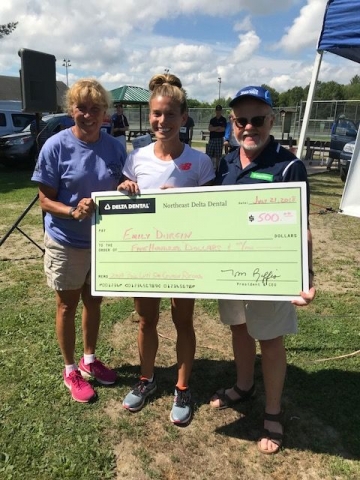 2018 race winner Emily Durgin with her record bonus check
